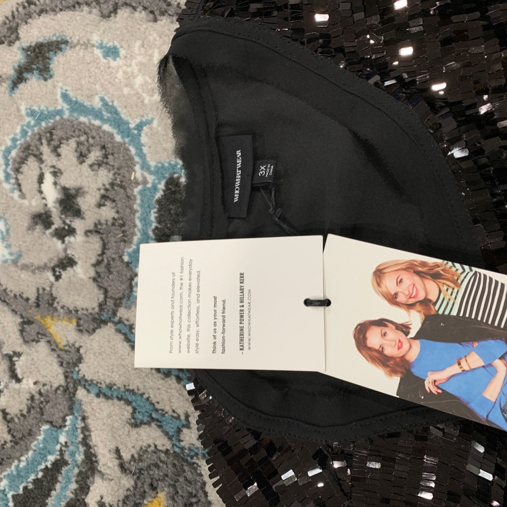 Who What Wear Sparkly Black Sleeveless Top, Size 3X, NWT - Picture 6 of 6